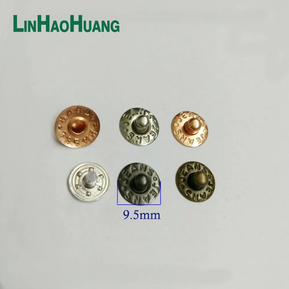 500 set/pacco 9.5mm ottone indumento bottoni jeans rivetti stud rivetti allume chiodo nichel/nero/bronzo/oro per tasca dei jeans + strumenti