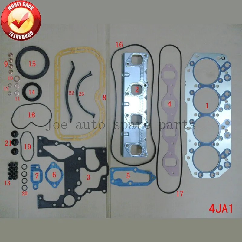 

4JA1 Engine complete Full Gasket Set kit for ISUZU/Campo/Trooper 2499CC 2.5L 5-87812-706-4