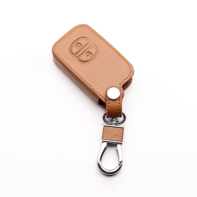 Fob Key Leather Car Key Holder Case Cover for TOYOTA Camry Highlander Crown Prado Land Cruiser Hilux Prius car key cover shell