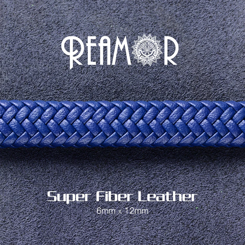 REAMOR 12*6mm Wide Super Fiber PU Braided Leather Rope String Cord For Jewelry Making Bracelets Craft Jewelry Accessories DIY