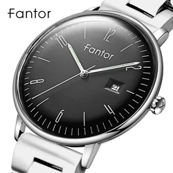 Fantor Men Brand Stainless Steel Watches Luxury Quartz Date Casual Waterproof Wristwatch Male Clock