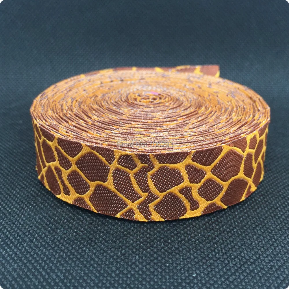 ZERZEEMOOY HOT!!!  NEW wholesale 7/8\'\' 22mm Wide giraffe pattern style Woven Jacquard Ribbon dog chain accessories 10yards/lot