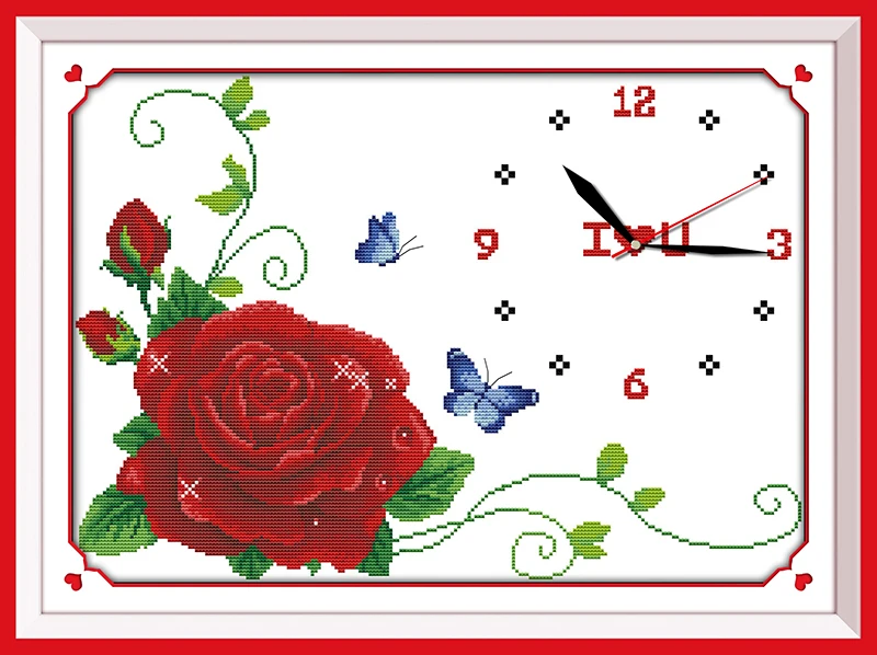 Flower dream(clock) cross stitch kit 14ct 11ct count print canvas wall clock stitching embroidery DIY handmade needlework