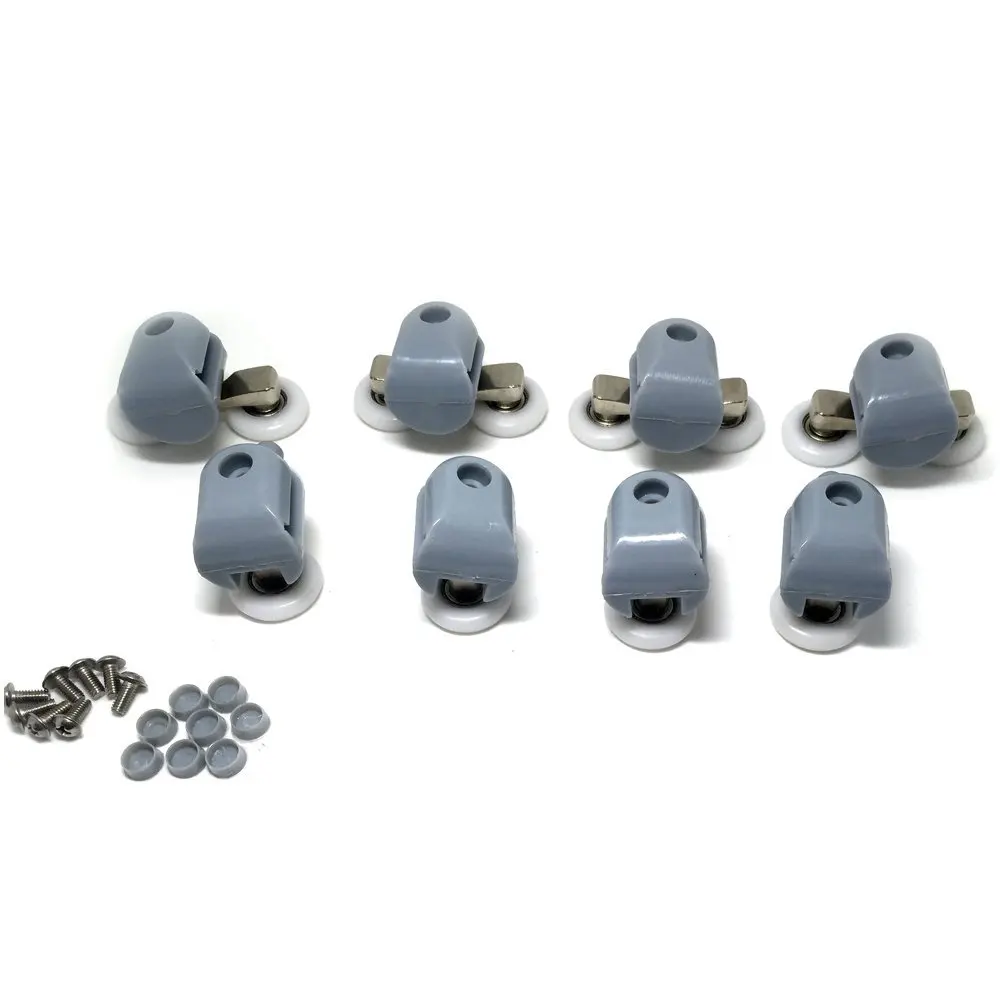 8x Top & Bottom Shower Door ROLLERS / Runners / Pulleys / Wheels Replacement Parts 23mm diameter