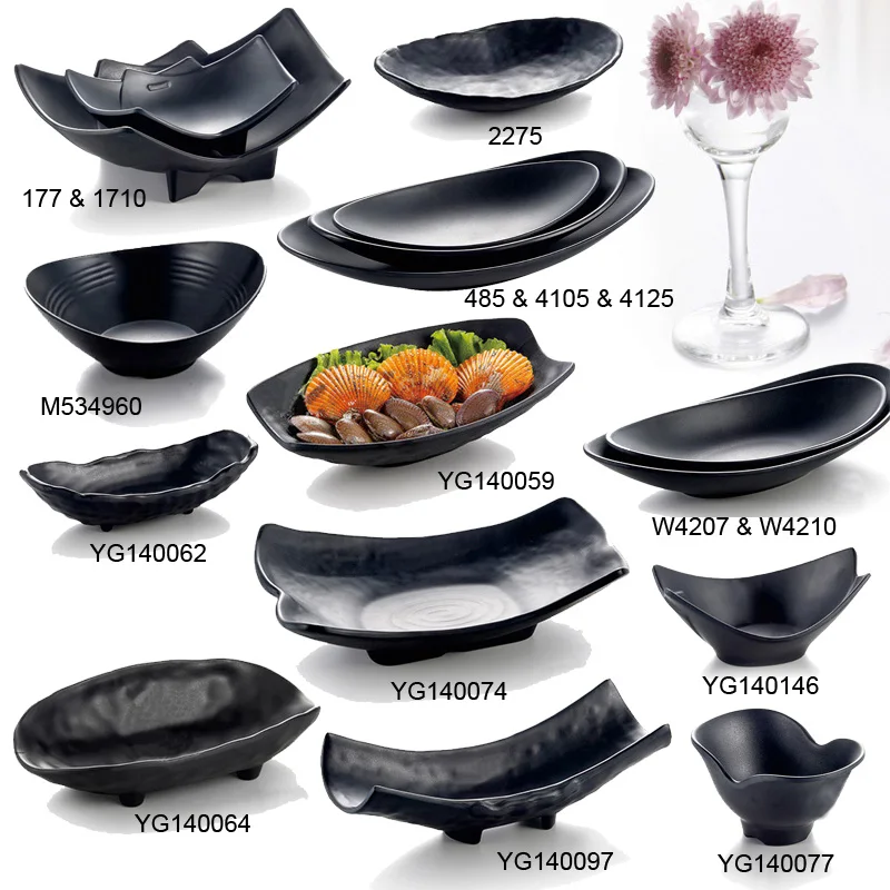 

Melamine Dinnerware Dinner Plate Black Frost Ingot Shaped Plate Restaurant Hotel Wineshop Melamine Dish A5 Melamine Tableware