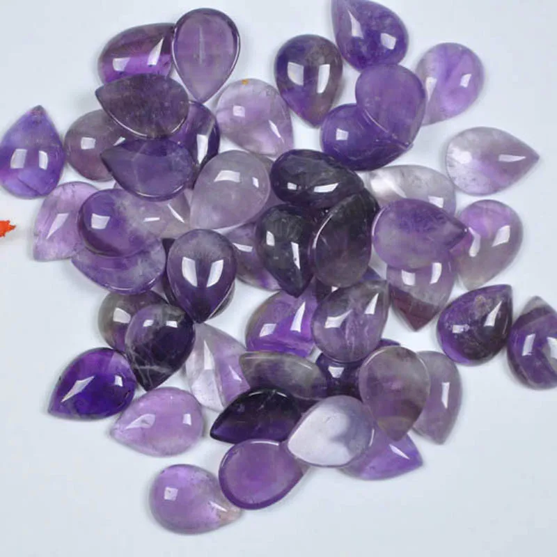 18x13MM Amethyst Bead Teardrop CAB Jewelry For Woman Gift Making (10 pcs/lot) H111