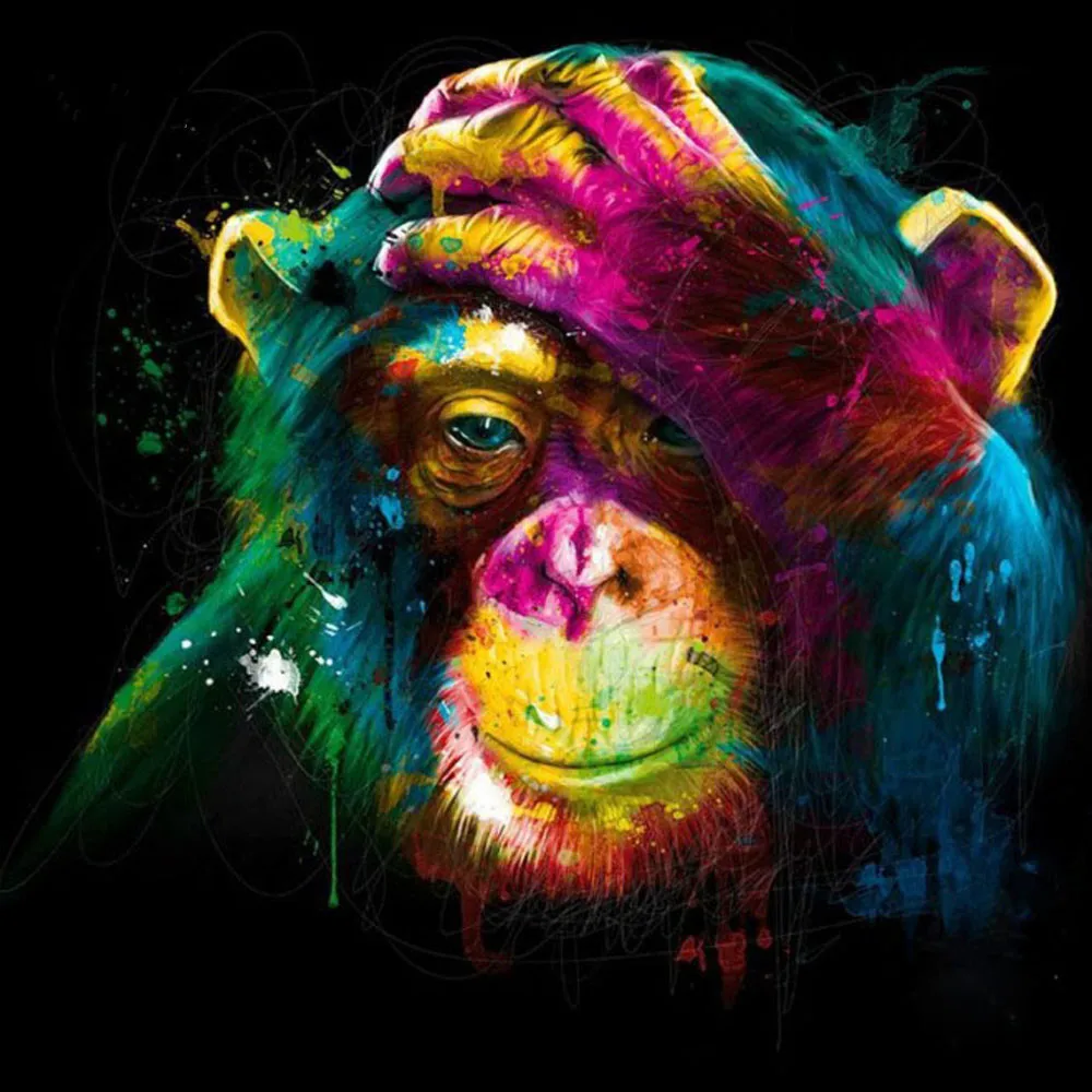 

New Color Monkey Mosaic Full Resin Diamond Painting Cross Stitch Square Craft Embroidery Diy Needlework Pictures Of Rhinestones