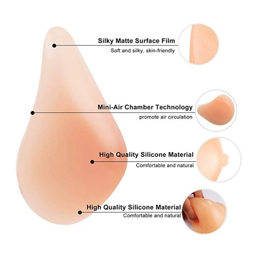 Artificial Silicone Breast Form Realistic Fake Boobs Prosthesis for Transgender Shemale Mastectomy Women Crossdresser D40