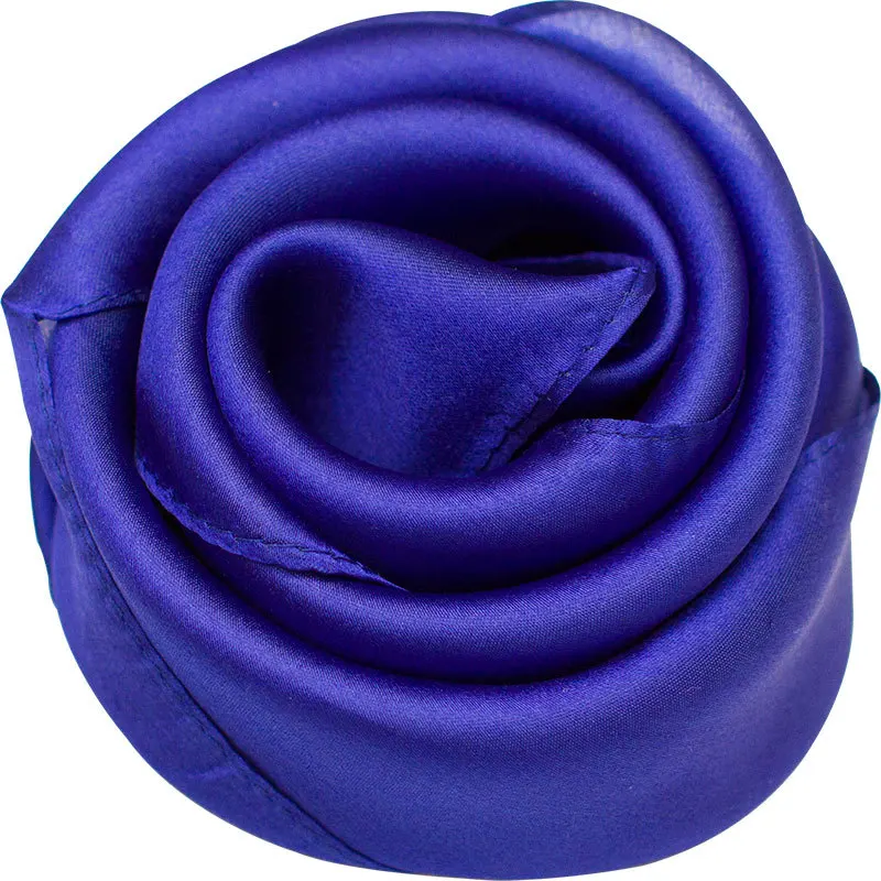 100% Pure Bandana Women Silk Scarf Solid Color Female Headband Natural Silk Neckerchief Top Pocket Square for Men Handkerchief