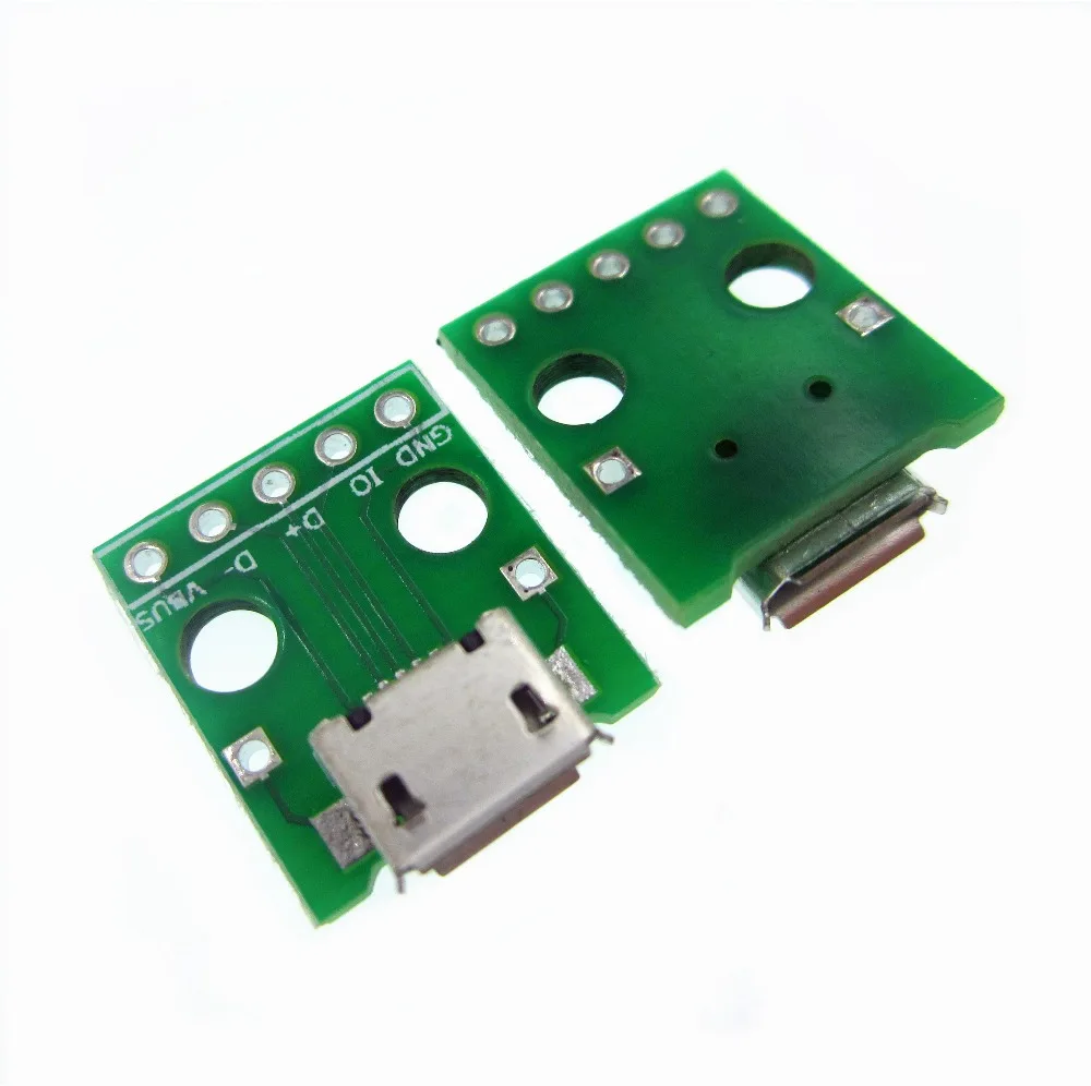 

10 шт., адаптер MICRO USB Для DIP-адаптера, 5-контактный женский разъем, Фотографическая плата 2,54