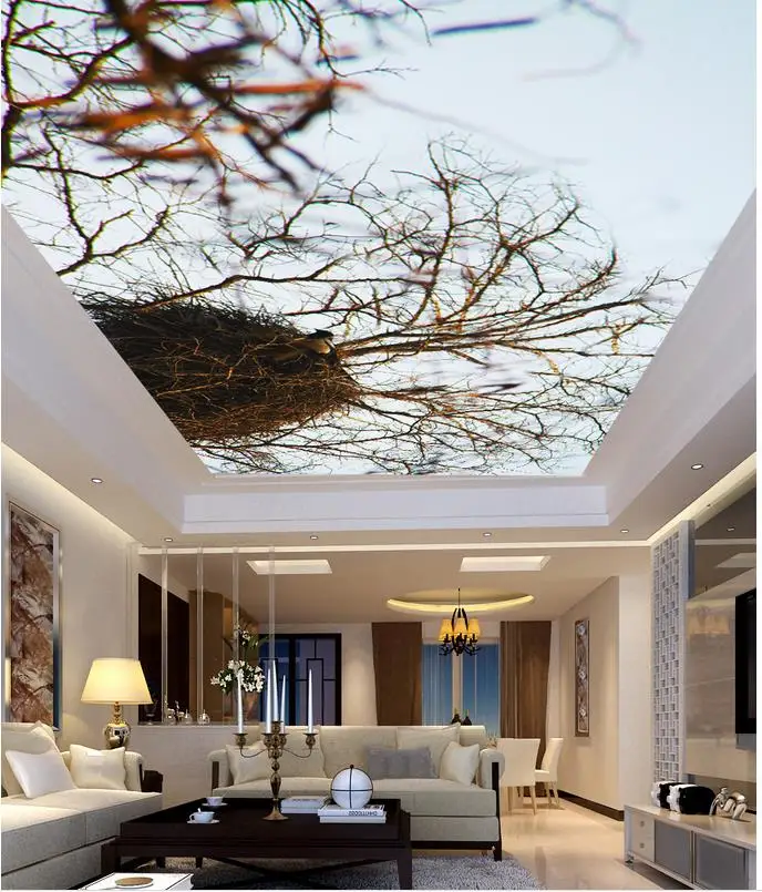 

3d wallpaper Eurpean minimalist bedroom living room TV backdrop forest ceilings 3d wallpaper walls ceiling