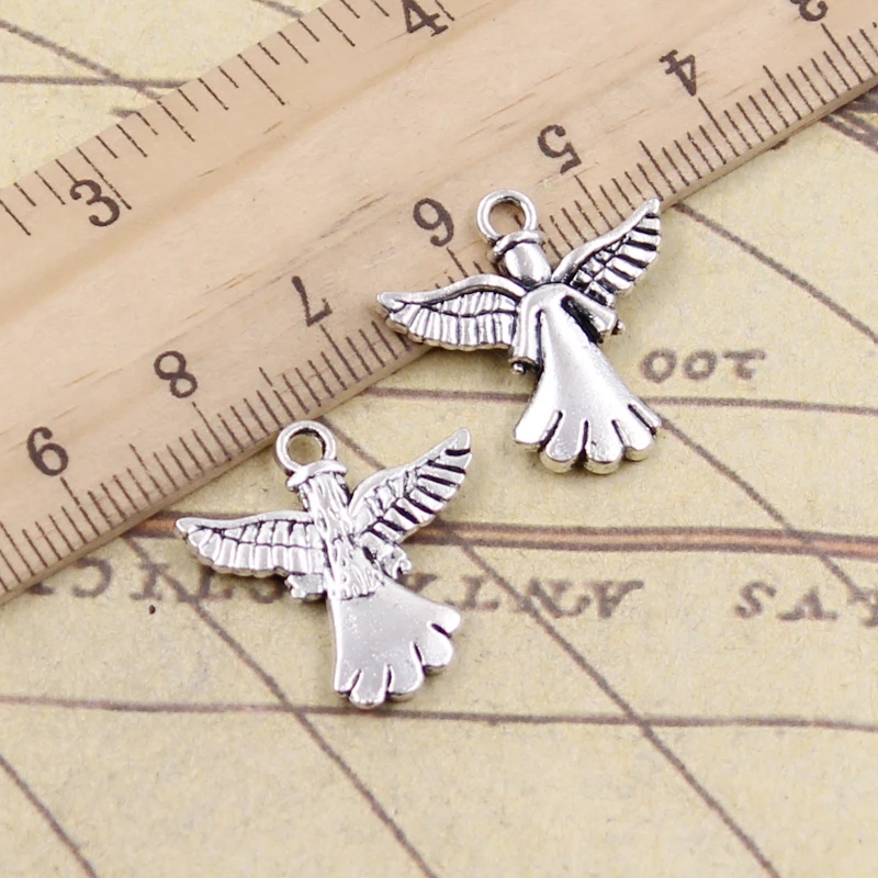 10 sztuk Charms anioł 22x21mm tybetański srebrny kolor wisiorki antyczna biżuteria Making DIY Handmade Craft