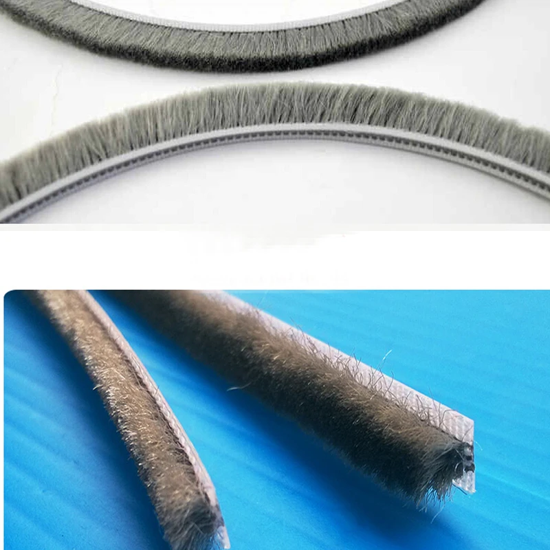 5mm x 8mm aluminum sliding door window gap nylon pile brush seal strip dustproof weatherstrip