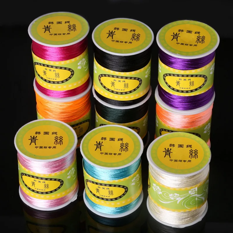 70m/roll 1.5mm Mix Nylon Satin Korean Knotting Silky Macrame Cord Beading Braided Bracelet String Thread DIY Weaving Crafts