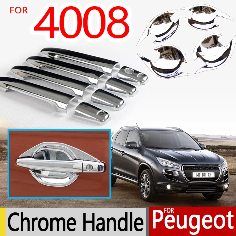 

For Peugeot 4008 Chrome Handle Covers Trim Set of 4PCS 2012-2017 Good Quality Car Accessories Stickers Car Styling 2013 2015