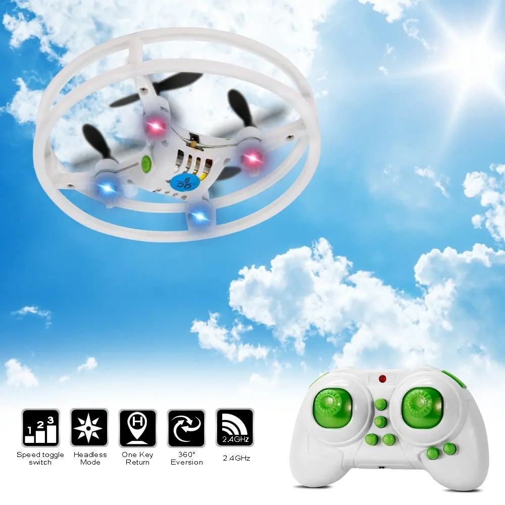 HC615 Durable Protective Bull Nano Drone UFO RC Quadcopter 2.4GHz 4 Axis Gyro RC Aircraft Mini Helicopter w/ 3D Flip Flash Light