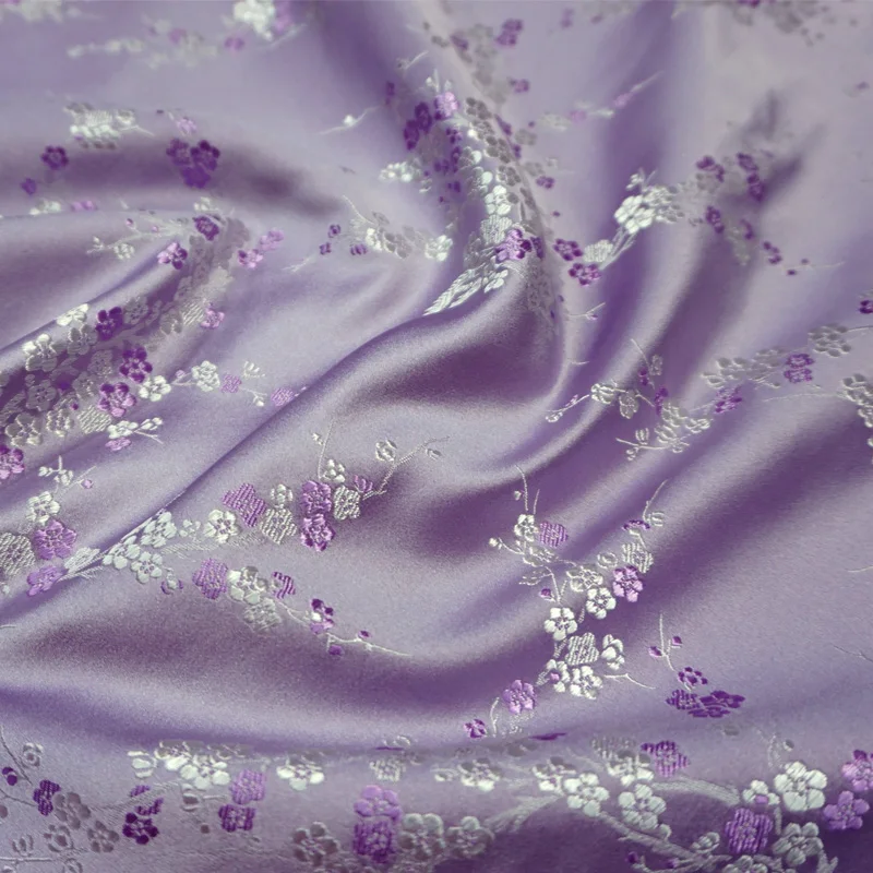 Purple Plum Pattern 3D Jacquard Yarn Dyed Fabric For Women Wedding Dress, Coat, Bag, Sofa Cushion Sewing Accessories Patchwork