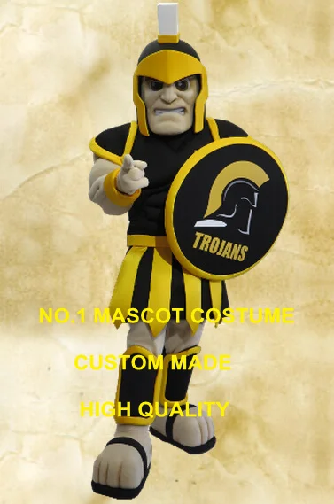 

black Trojan mascot spartan knight warrior costume adult anime cosply fancy dress for school college sport carnival 2088