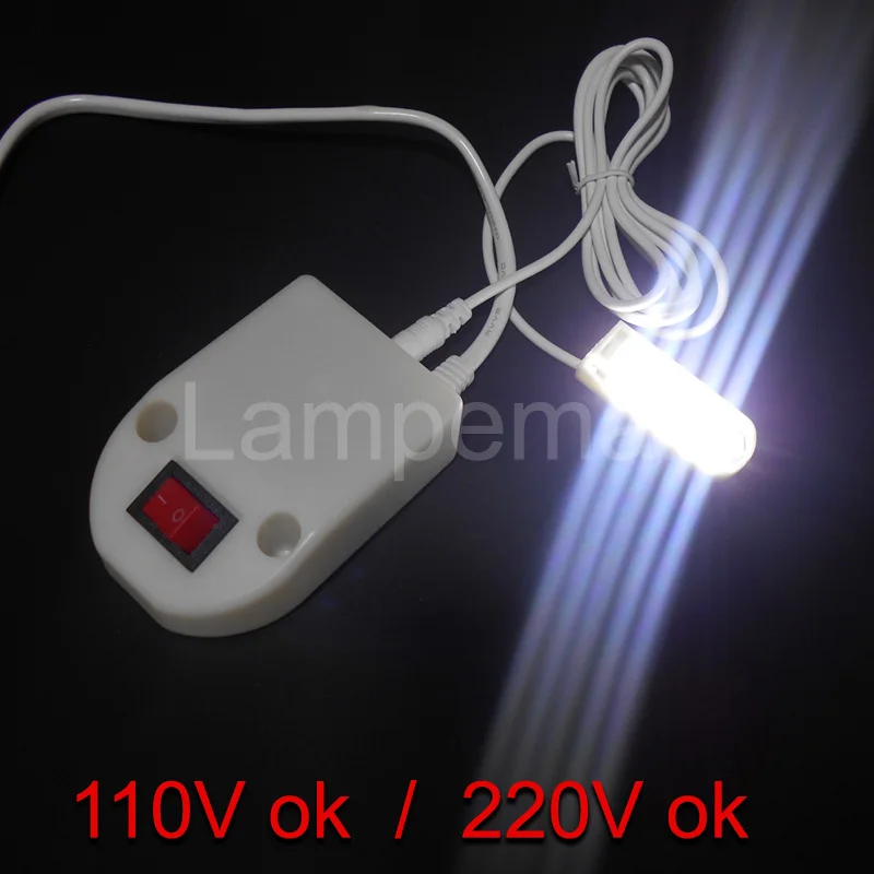 Lampe pour machine à coudre industrielle, 1W, blanc très brillant, 10 led, prise ue