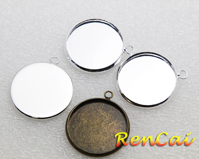 20pcs 10-25mm Round Bezel Cups With 1 Link Cabochon Base Blanks Settings Findings Bracelet Pendant Bags DIY Jewelry Making