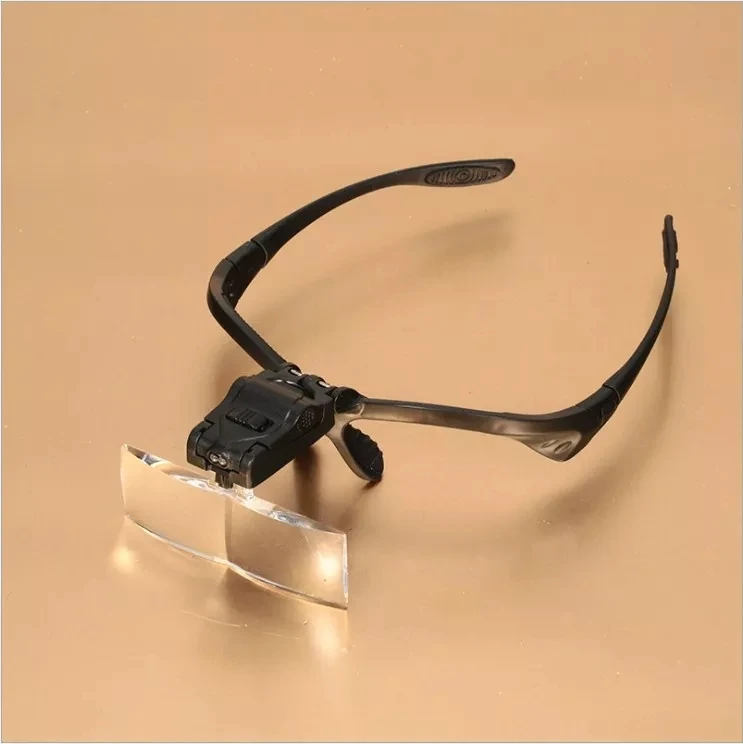 Headband Magnifying Glass Eye Repair Magnifier 2 LED Light 1.0/1.5/2.0/2.5/3.5X 5PC Glasses Loupe Optical Lens