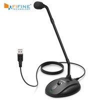 Fifine usb computer microphone 360 flexible gooseneck mic for  broadcasting conference instrument recording vedio gaming