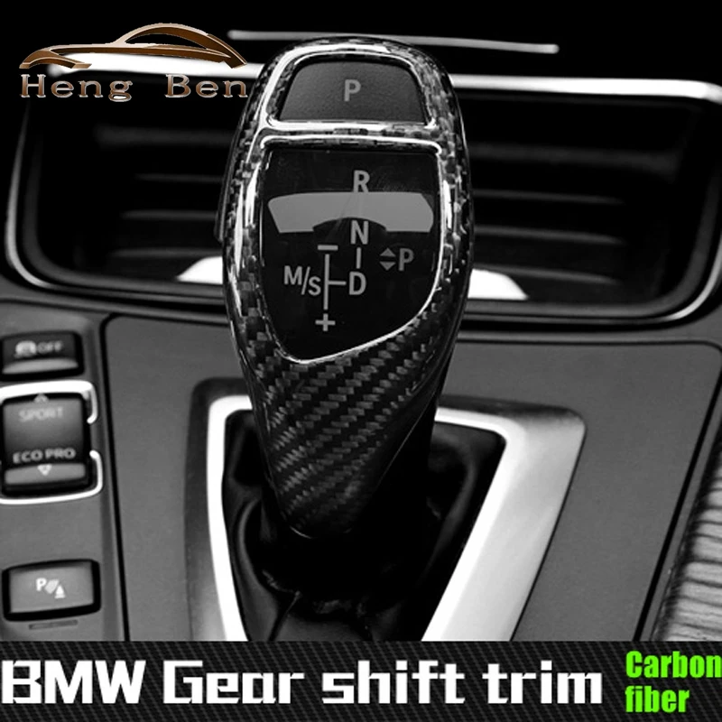 automatic speed gear shift knob head carbon fiber cover for all series e81 e90 f20 f22 f30 f32 f10 x3 x4 x5 shifter trim