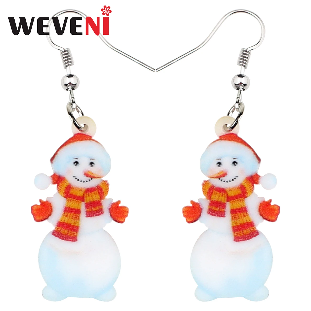 WEVENI Acrylic Christmas Snowman Earrings Drop Dangle New Year Xmas Party Jewelry For Women Girls Charms Wholesale Natal 2019