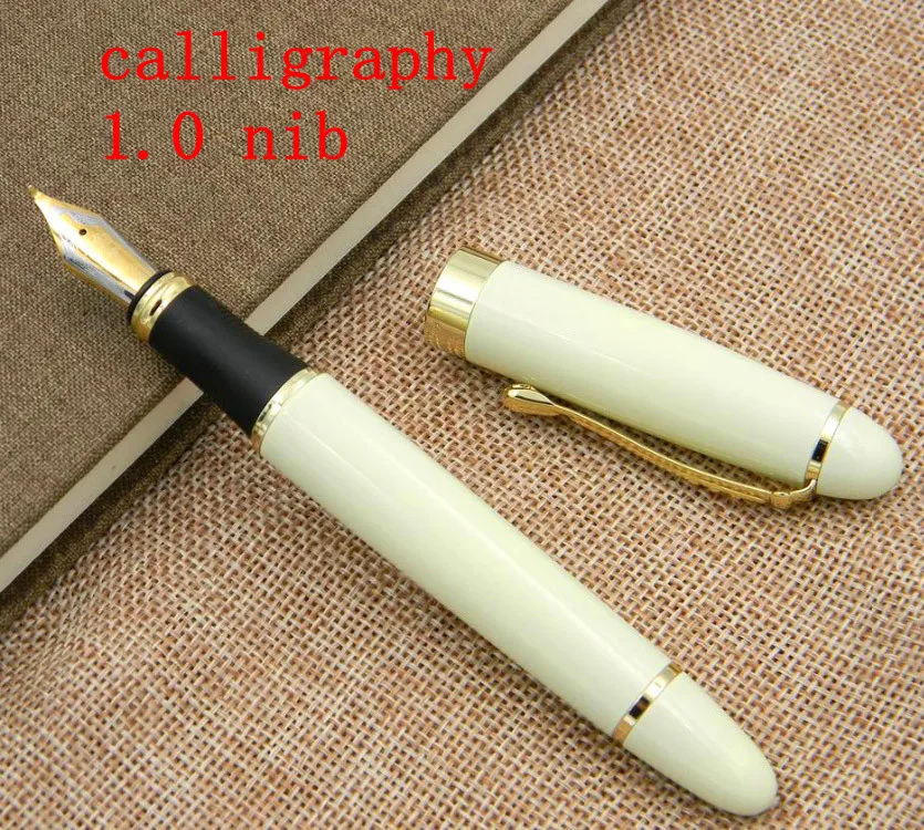 jinhao X450 new WHITE golden piece Trim calligraphy 1.0mm Fountain Pen