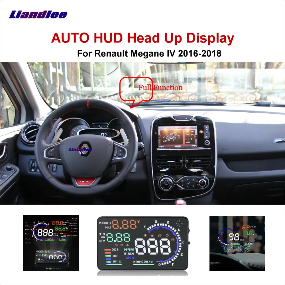 

Full Function HUD Car Head Up Display For Renault Megane 2 2011-2018 Safe Driving Screen OBD Data Projector Windshield