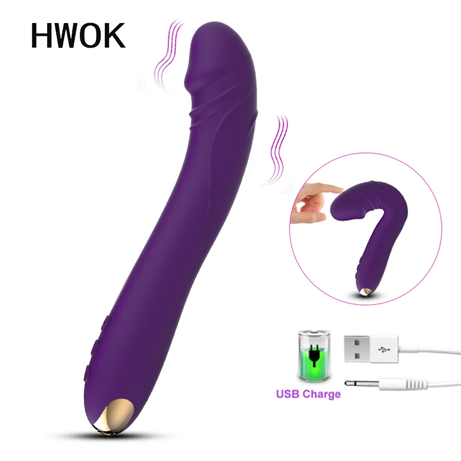 HWOK G Spot Dildo Vibrator Erotic Sex Toys for Adult Silicone Massager For Women Straponless Anal Butt Plug Products Masturbator