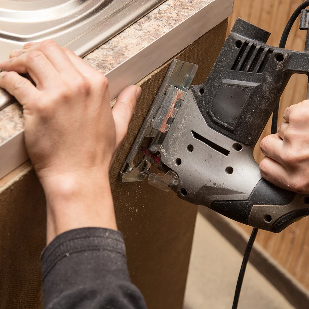 DEKO Jig Saw Electric Home Miter Saw DKSS02/DKJS80Q3 Laser Variable Speed with Metal Guide Ruler,Blade,Allen Wrench Power Tools