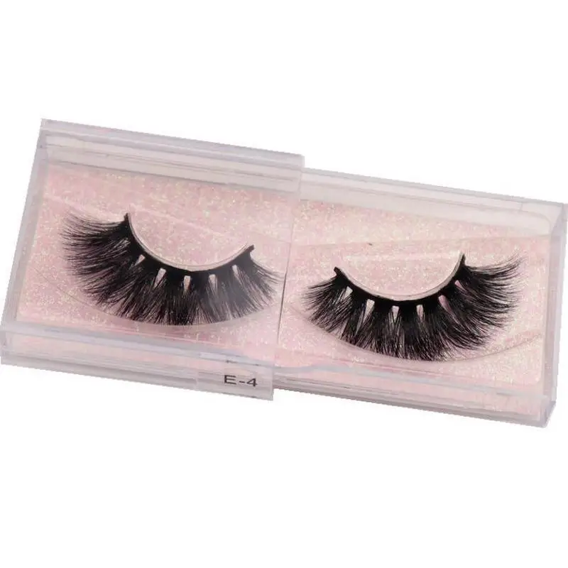 Eyelashes 100%handmade Full Strip Soft False Eyelashes glitter packing Makeup Cruelty free sexy 3D Mink Lashes E04