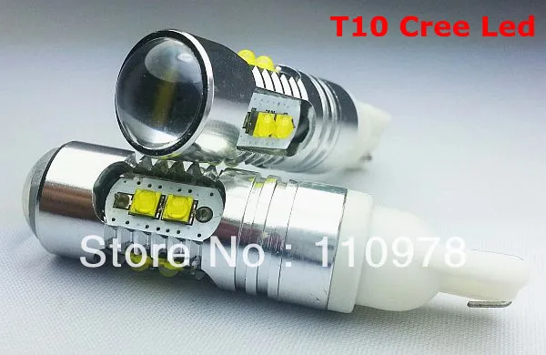

2pcs CREE XBD Chips 50W T10 W5W 194 168 921 LED Width Lamp car wedge light bulb white