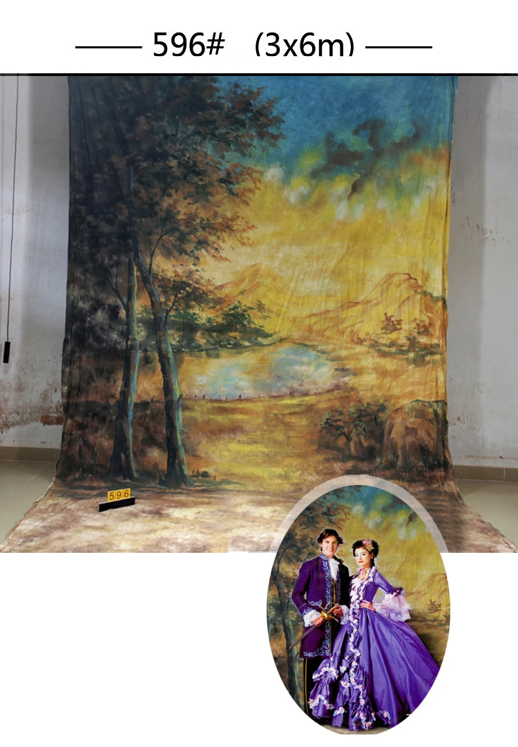 

Professional forest Scenic 10x20ft Muslin 100% Stroke Hand-Painted Photo Backdrop Background customized size & photo