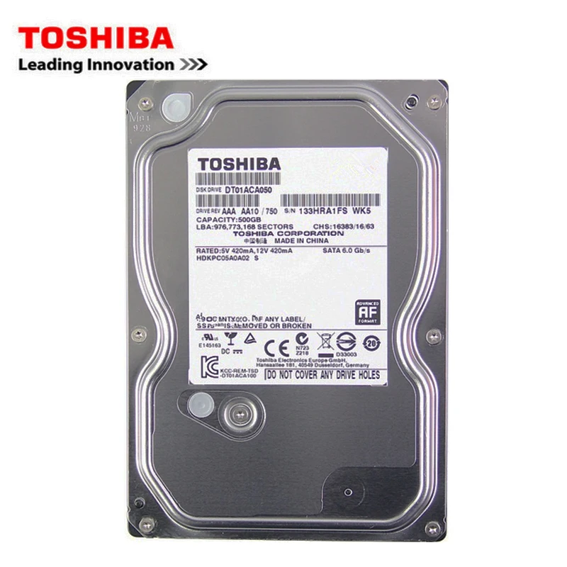 Komputer stacjonarny Toshiba 500 GB hdd 3.5 "wewnętrzny mechaniczny dysk twardy SATA3 6 Gb/s dysk twardy 500 GB 7200 obr/min bufor