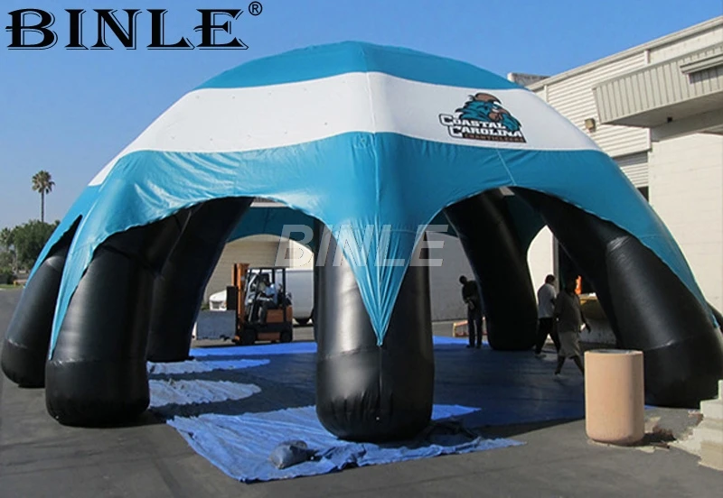 Custom high quality durable waterproof inflatable spider tent dome tent with blue canopy cover for car exhibition