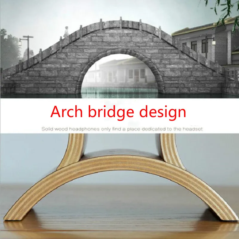 Подставка для наушников Ghxamp, универсальный держатель для гарнитуры из ореховой древесины, в форме дуги, вешалка для наушников, настольный дисплей, полка для головы, 1 шт.