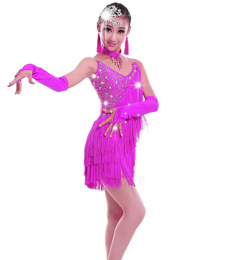 2021 New Latin Dance Dress Women New Summer Green Sexy Backless Tassel Rumba Samba Latin Dance Skirt Competition Costume