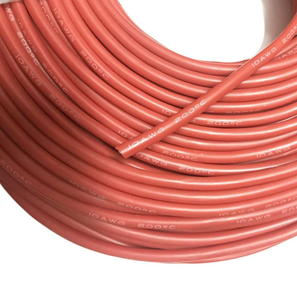 Heating Wire Silicone Silica Gel Wire Cable 5M Black+5M Red Silicone Line 10AWG 12AWG 14AWG 15AWG 16AWG 18AWG 20AWG 22AWG 24AWG