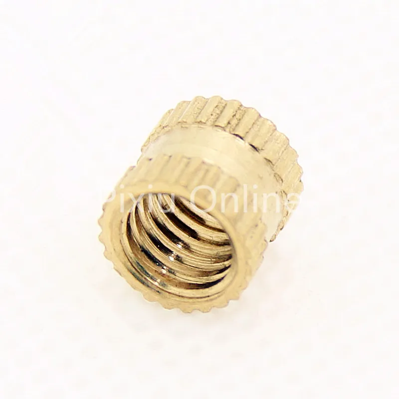 50PCS ST192b M3*3/4/5/6/7/8*5mm Injection Molding Brass Nut Bi-pass Knurled Nuts Copper Insert Knurling tools