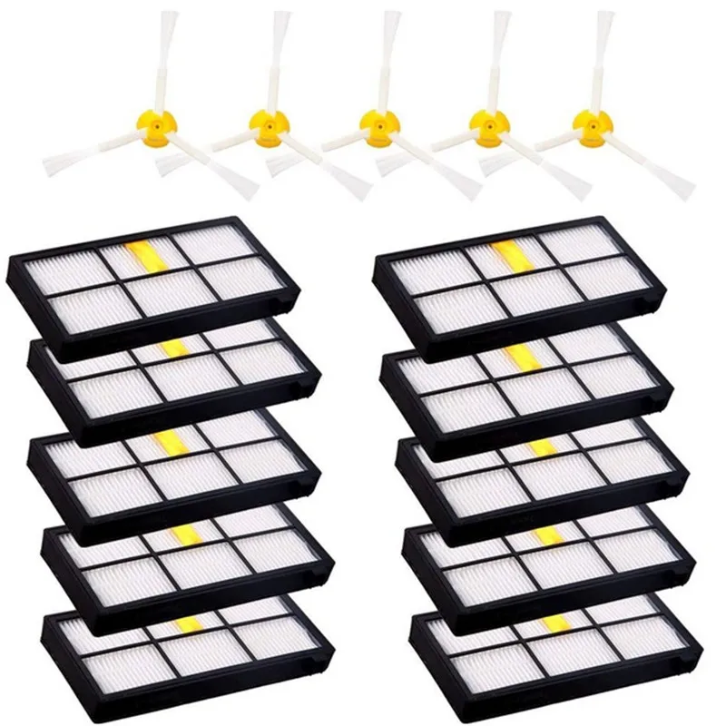 لآي روبوت رومبا 960 880 980 860 5 قطعة رومبا فرش جانبي و 10 قطعة رومبا هيبا فلاتر رومبا روبوتات المكانس الكهربائية الوصول