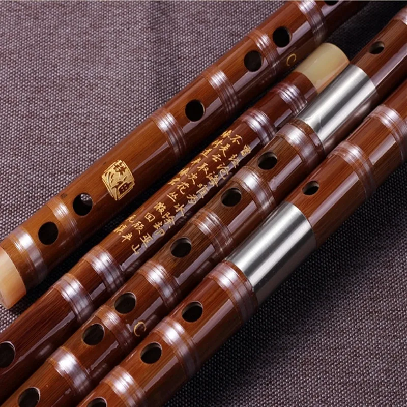 Flute Musical Instrument Bamboo Flute C D E F G Transverse Flauta Instrumento Musical Bateria Profissional Bag