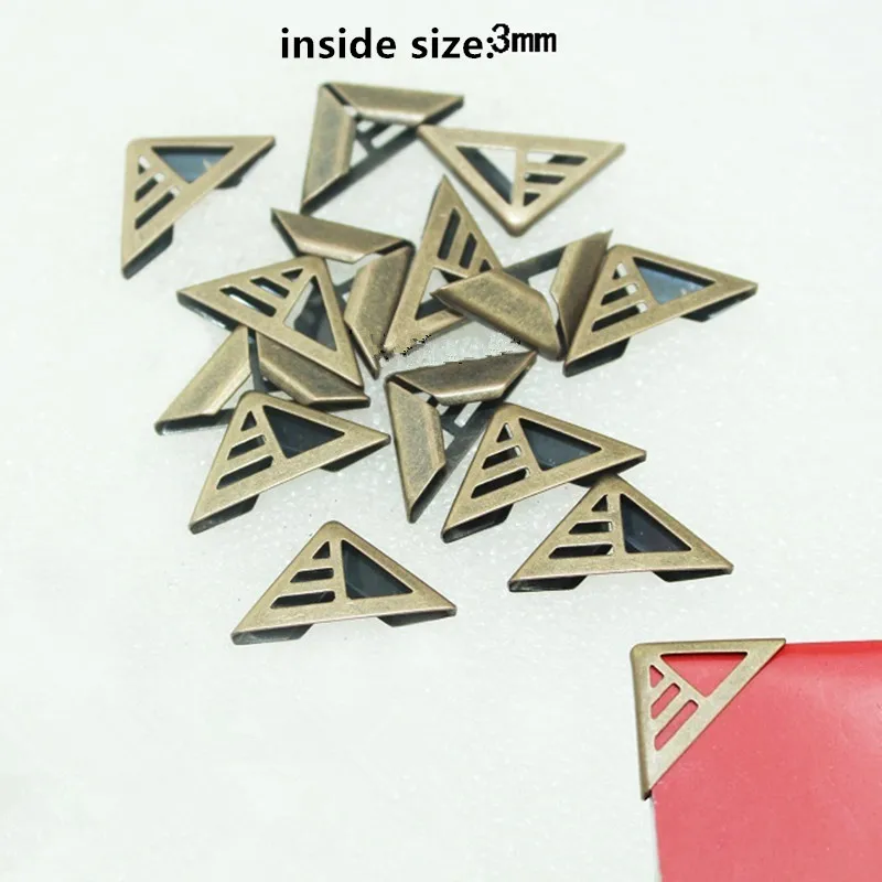 Book Scrapbooking Corner Albums Folders Corner Protectors Bronze Tone,Hollow Cover,Fit 3mm Thickness,10PCs