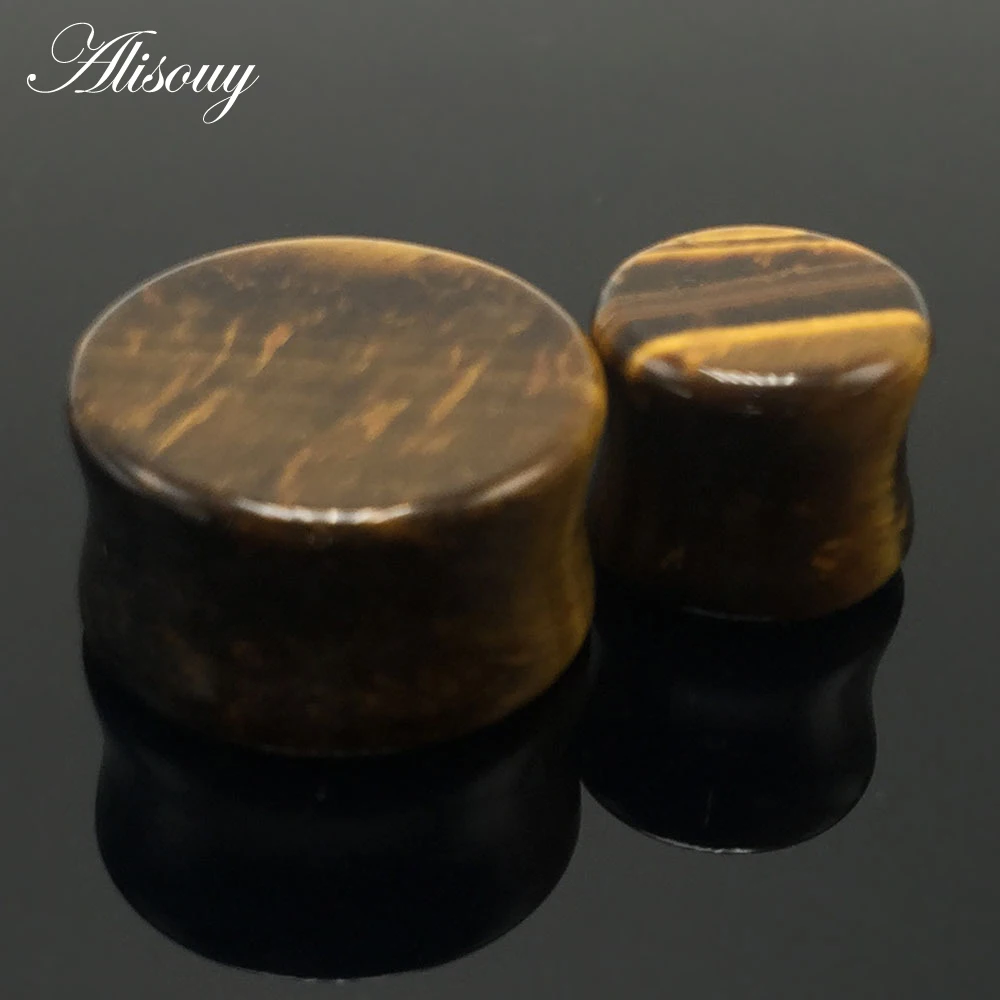 Alisouy 2 pieces Stone Flesh Tunnels Ear Plugs and Tunnels Tunnel Piercings Big Gauges Ear Piercing Plug Ear expansion 5mm-16mm