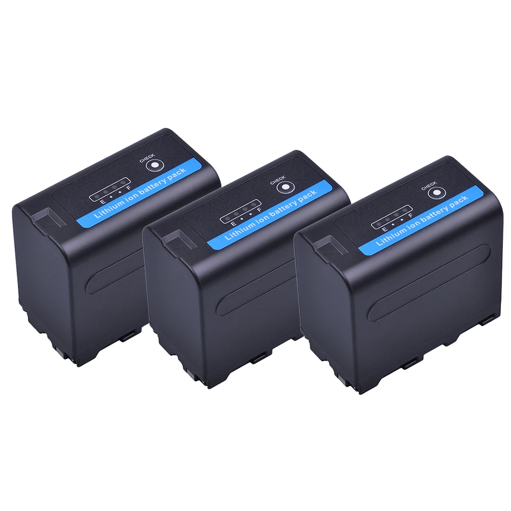 

3Pcs 7.2V 7200mAh NP F960 F970 Camera Li-ion Battery with LED Power Indicator for Sony NP-F550 NP-F770 NP-F750 F960 F970 Accu