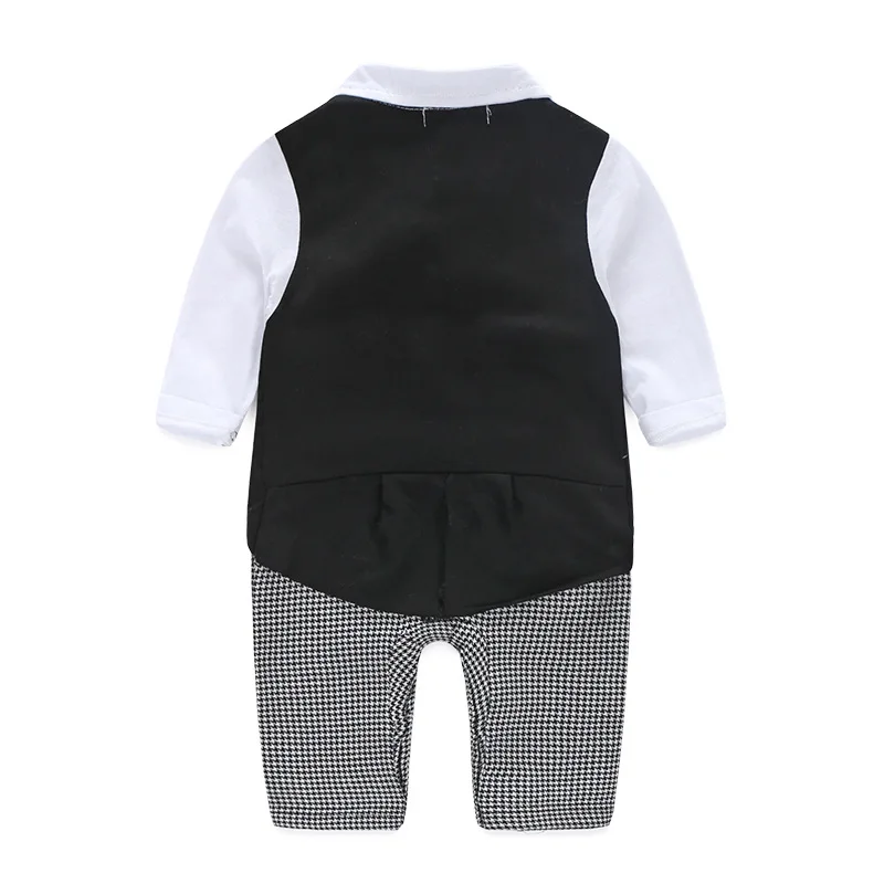 2023 New Baby Boys Clothes In Spring And Autumn Baby Pure Cotton Romper Gentleman Bow Tie Piece Jumper Long Sleeve Baby Clothing