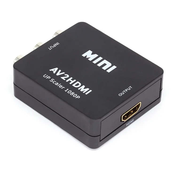 Mini Composite AV CVBS 3RCA to HDMI Video Converter Adapter 720p 1080p Upscaler Box For TV