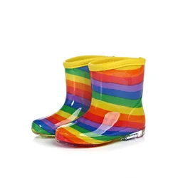 Children Rainboot Boys Girls Jelly Shoes Rainbow Colorful Waterproof Boot Toddler Spring Autumn Fashion Rubber Rainboots SH19067