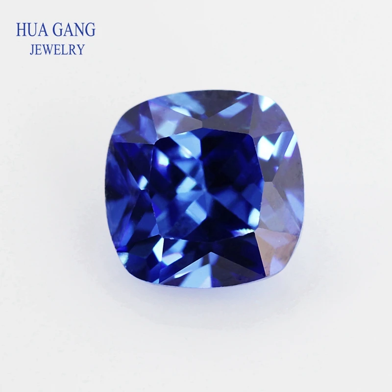 

3x3~12x12mm Blue Color Cushion Cut Shape Loose CZ Stone Beads Brilliant Cut 5A Synthetic Gems Cubic Zirconia For Jewelry